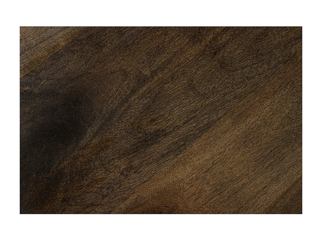 Table de salle à manger LODEN ronde 120 cm – Table industrielle en bois massif de manguier et métal