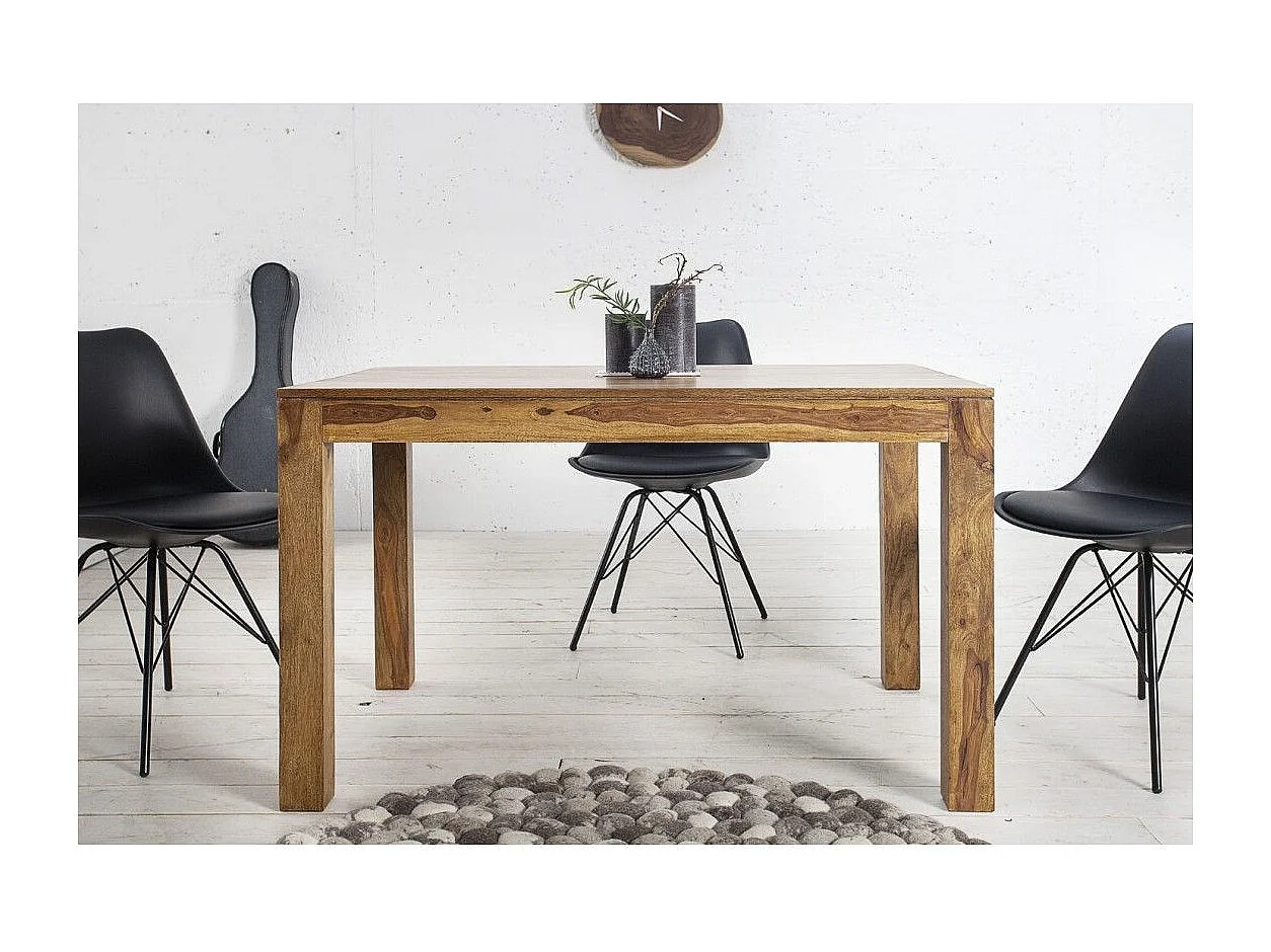 Table de salle à manger TAVINA 120–200 cm – Table extensible en bois massif de Sheesham verni