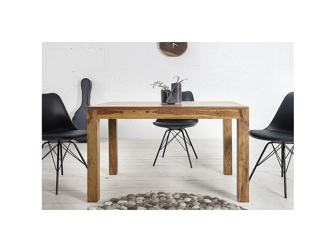 Table de salle à manger TAVINA 120–200 cm – Table extensible en bois massif de Sheesham verni