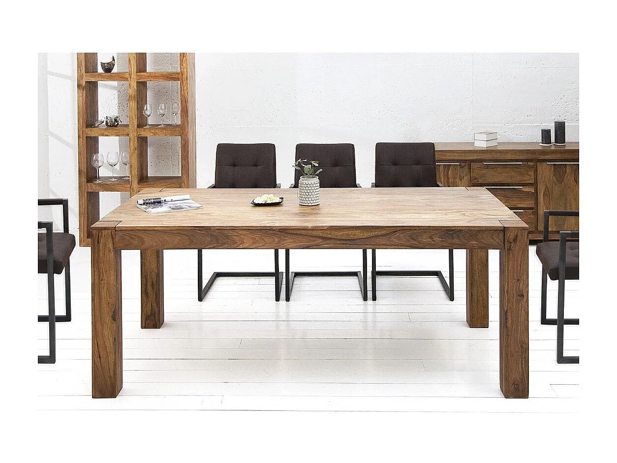Table de salle à manger ORBO 200 cm – Table en bois massif de Sheesham verni