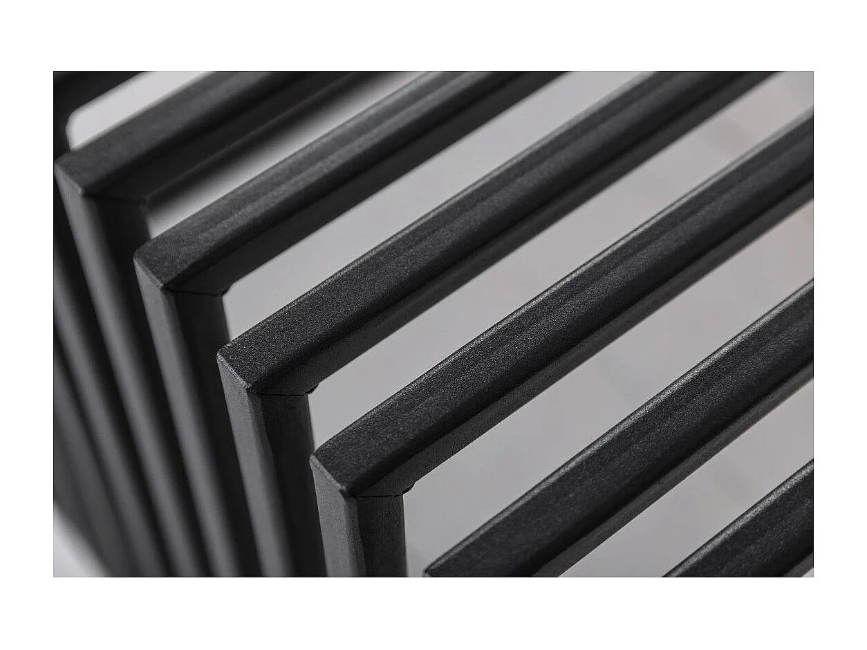 Table basse ABITTA rectangulaire 100 cm chêne et métal – Moderne avec plateau mixte bois et métal ajouré