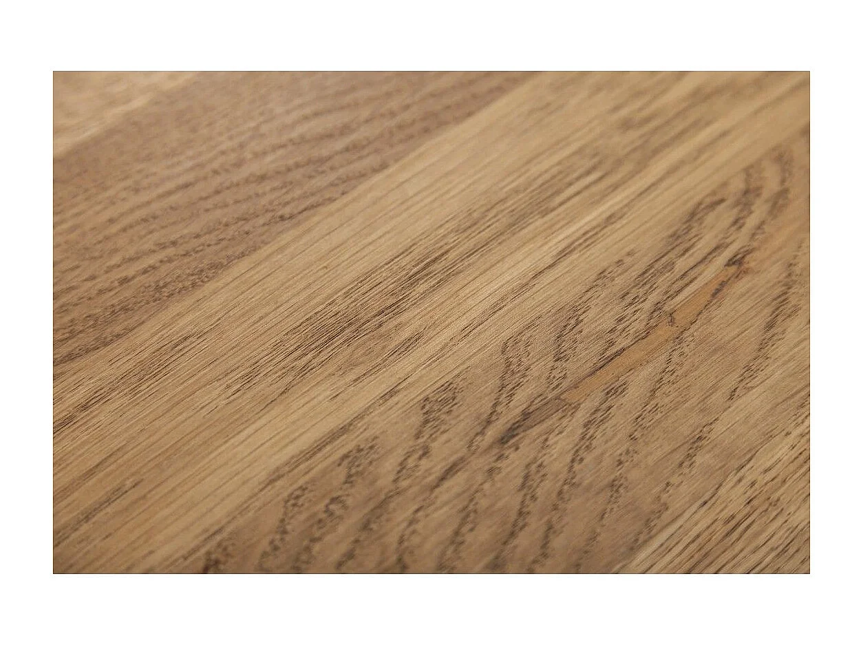 Table basse ABITTA rectangulaire 100 cm chêne et métal – Moderne avec plateau mixte bois et métal ajouré