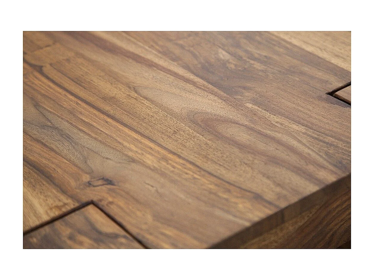 Table basse ORBO rectangulaire 100 cm – Table basse rustique en bois massif de sheesham