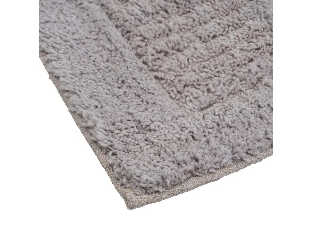 Tapis pour sol de salle de bain Douche Baignoire,en coton coloris Gris- Longueur 70 x Largeur 45 cm