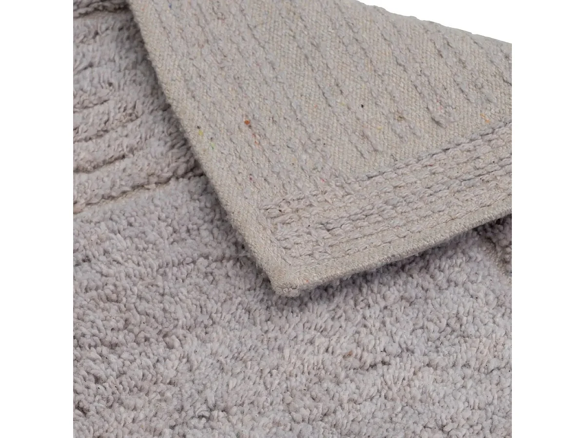 Tapis pour sol de salle de bain Douche Baignoire,en coton coloris Gris- Longueur 70 x Largeur 45 cm