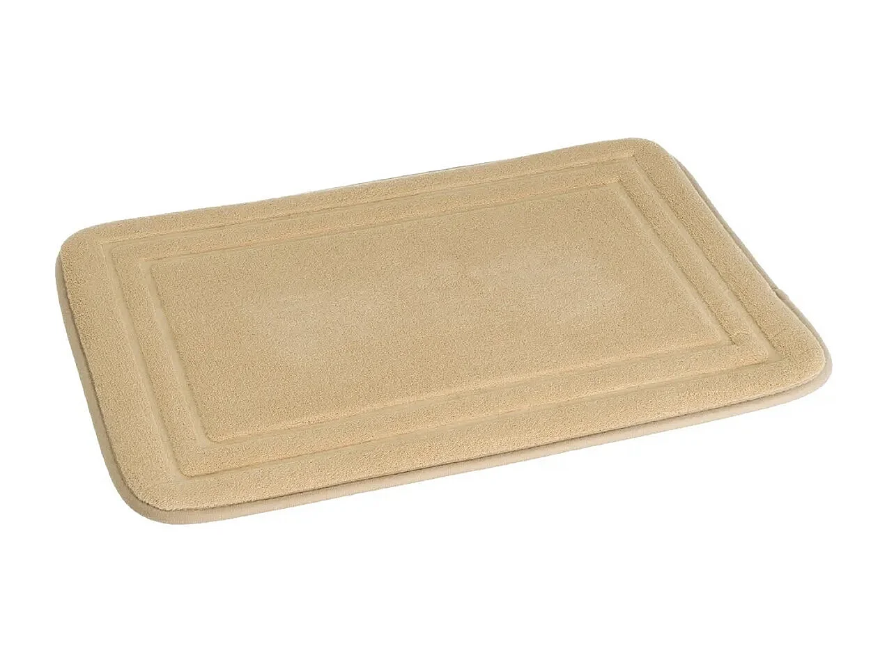 Lot de 2 Tapis antidérapant pour douche toilette et beignoire en microfibre coloris Beige - Longueur 60 x Largeur 40 cm