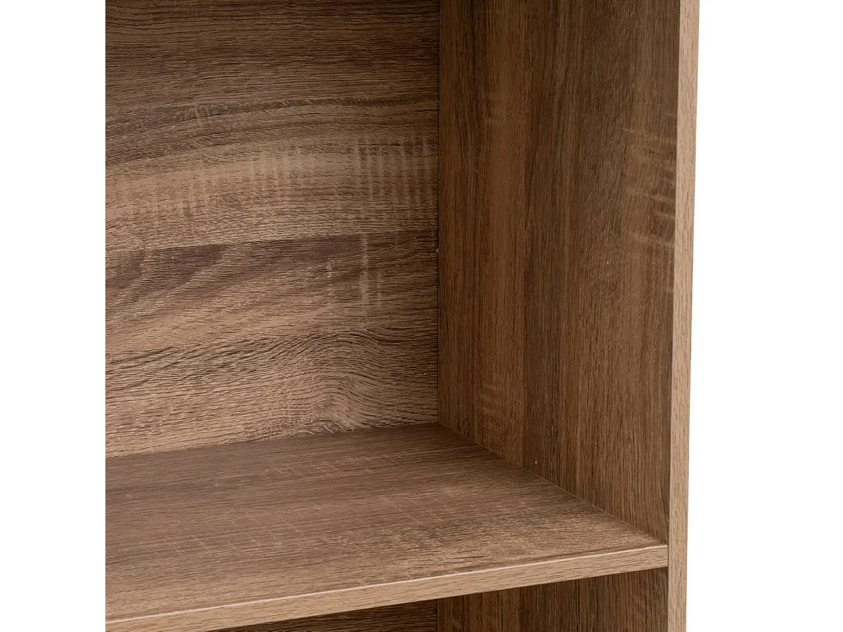 Bibliothèque meuble de rangement de 4 étagères coloris effet chêne - Longueur 60 X Profondeur 29 X Hauteur 147 cm