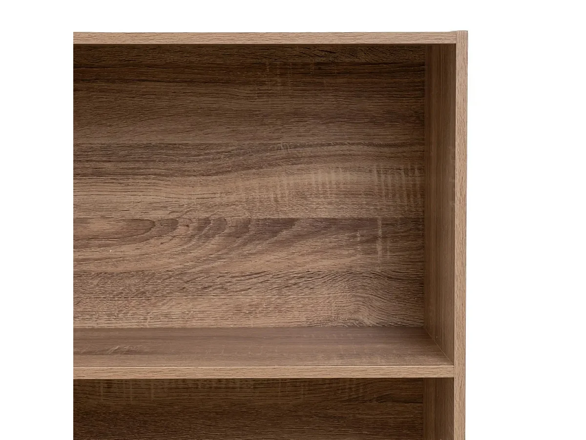 Bibliothèque meuble de rangement de 4 étagères coloris effet chêne - Longueur 60 X Profondeur 29 X Hauteur 147 cm