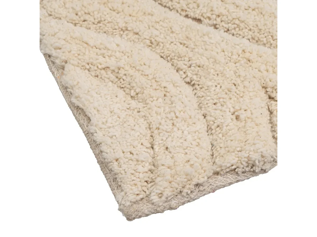 Tapis de salle de bain Douche Baignoire,en coton coloris Beige- Longueur 70 x Largeur 45 cm