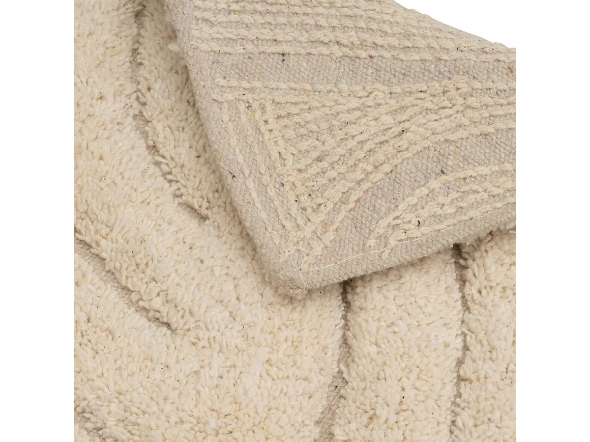Tapis de salle de bain Douche Baignoire,en coton coloris Beige- Longueur 70 x Largeur 45 cm