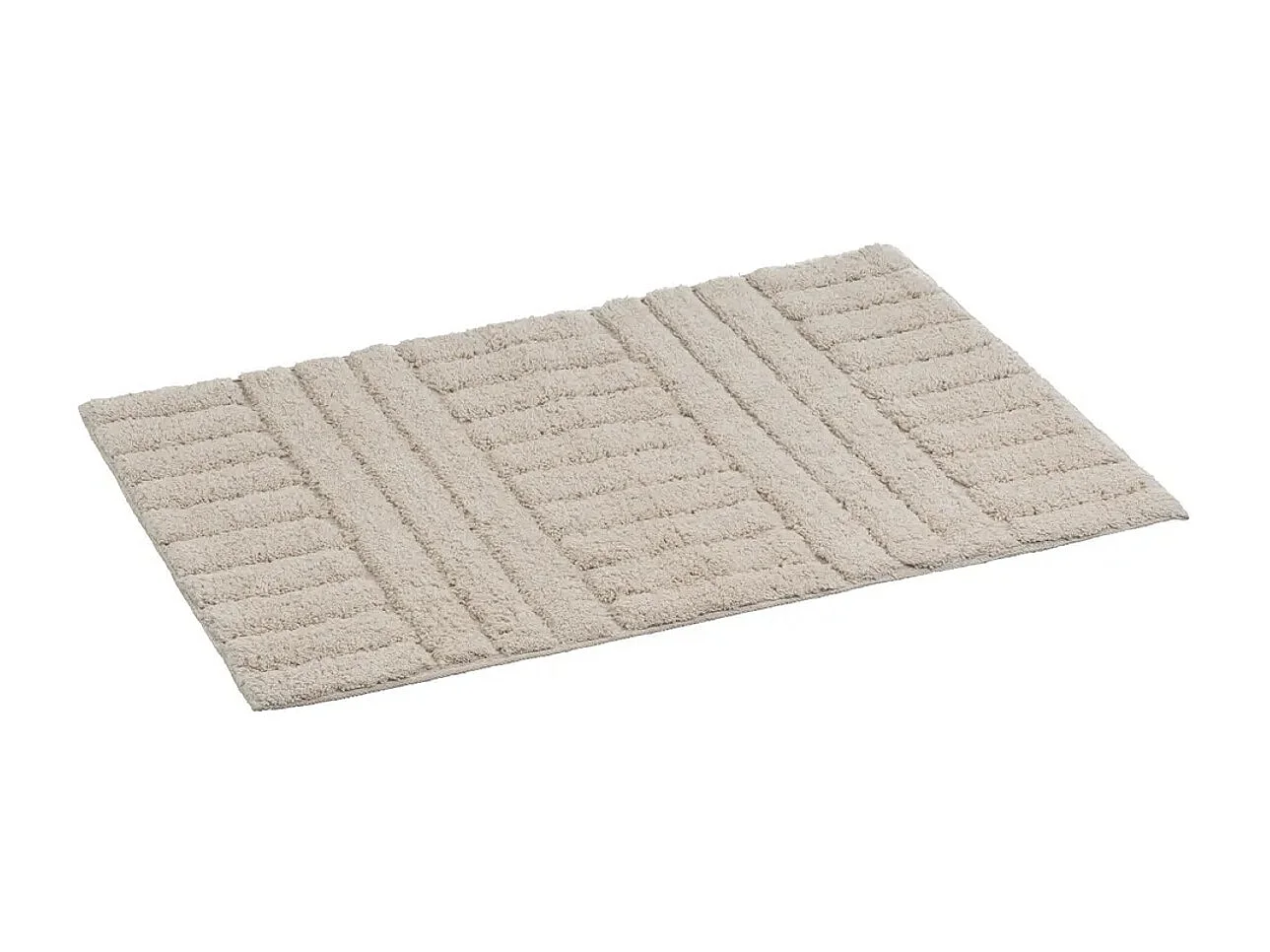 Lot de 2 Tapis de salle de bain absorbant pour Baignoire Douche Chambres, en coton coloris naturel - Longueur 70 X Largeur 45 CM