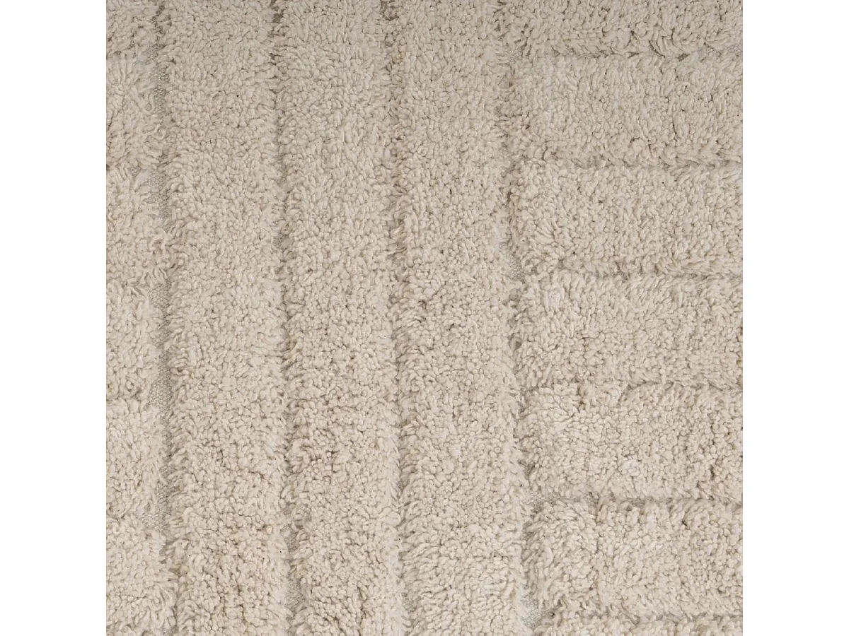 Lot de 2 Tapis de salle de bain absorbant pour Baignoire Douche Chambres, en coton coloris naturel - Longueur 70 X Largeur 45 CM