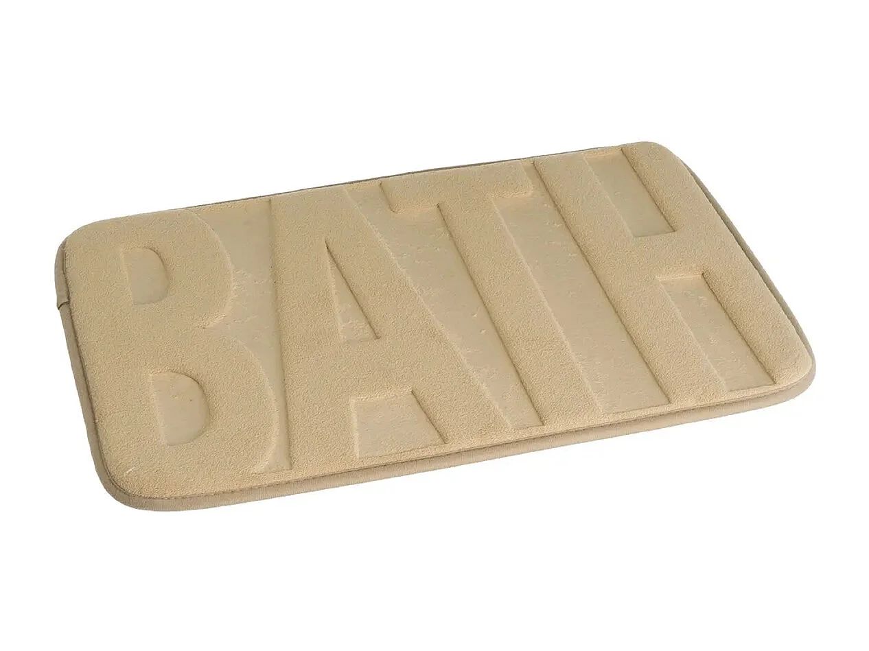 Lot de 2 Tapis antidérapant en microfibre pour douche toilette et beignoire en microfibre coloris Beige-Longueur 60 x Largeur 40 cm