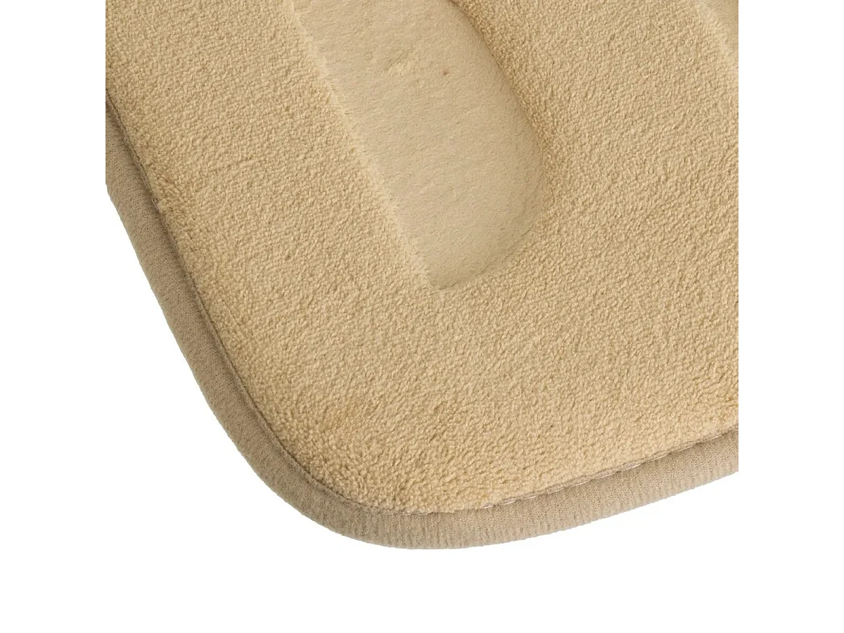 Lot de 2 Tapis antidérapant en microfibre pour douche toilette et beignoire en microfibre coloris Beige-Longueur 60 x Largeur 40 cm