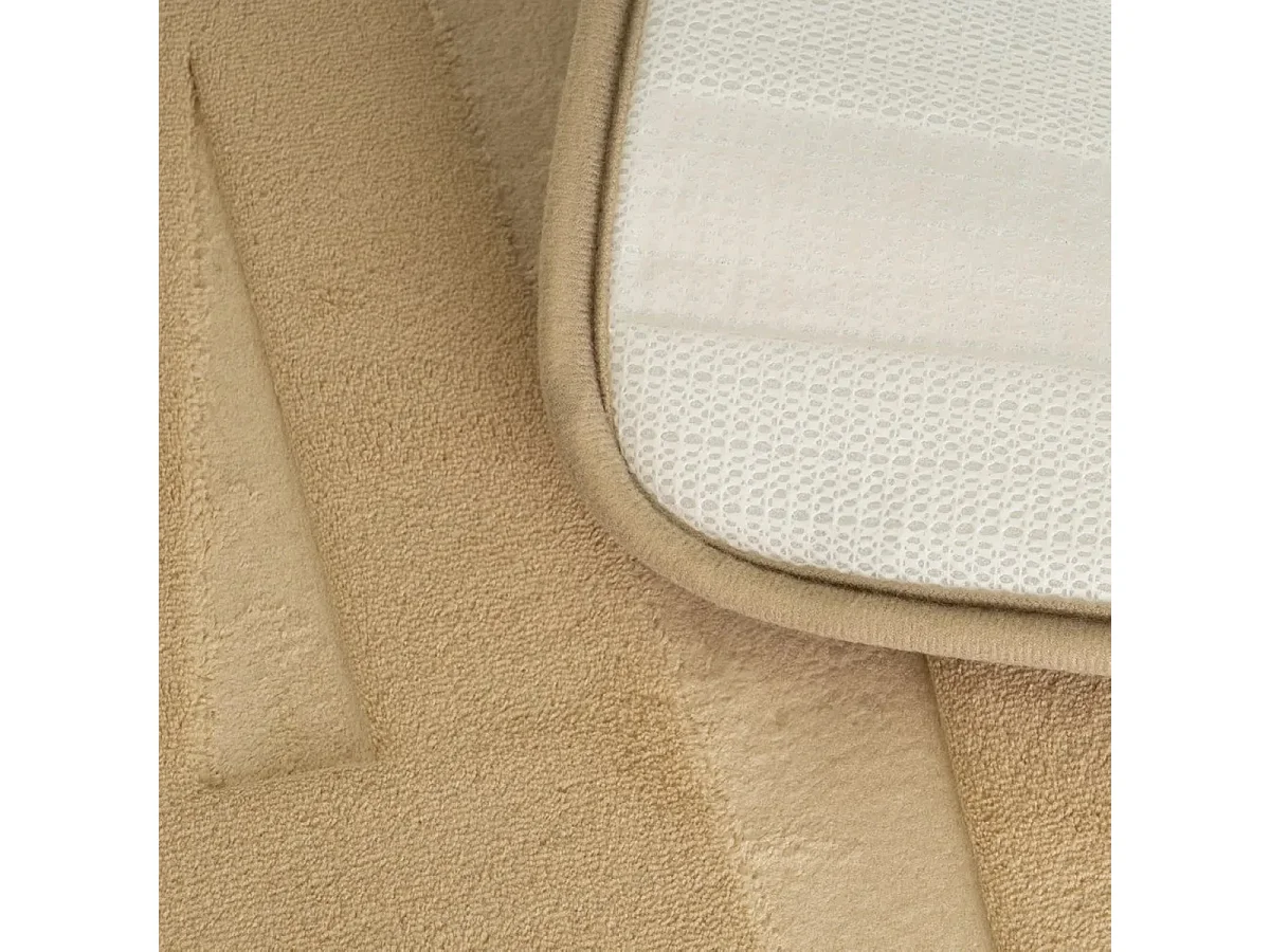 Lot de 2 Tapis antidérapant en microfibre pour douche toilette et beignoire en microfibre coloris Beige-Longueur 60 x Largeur 40 cm
