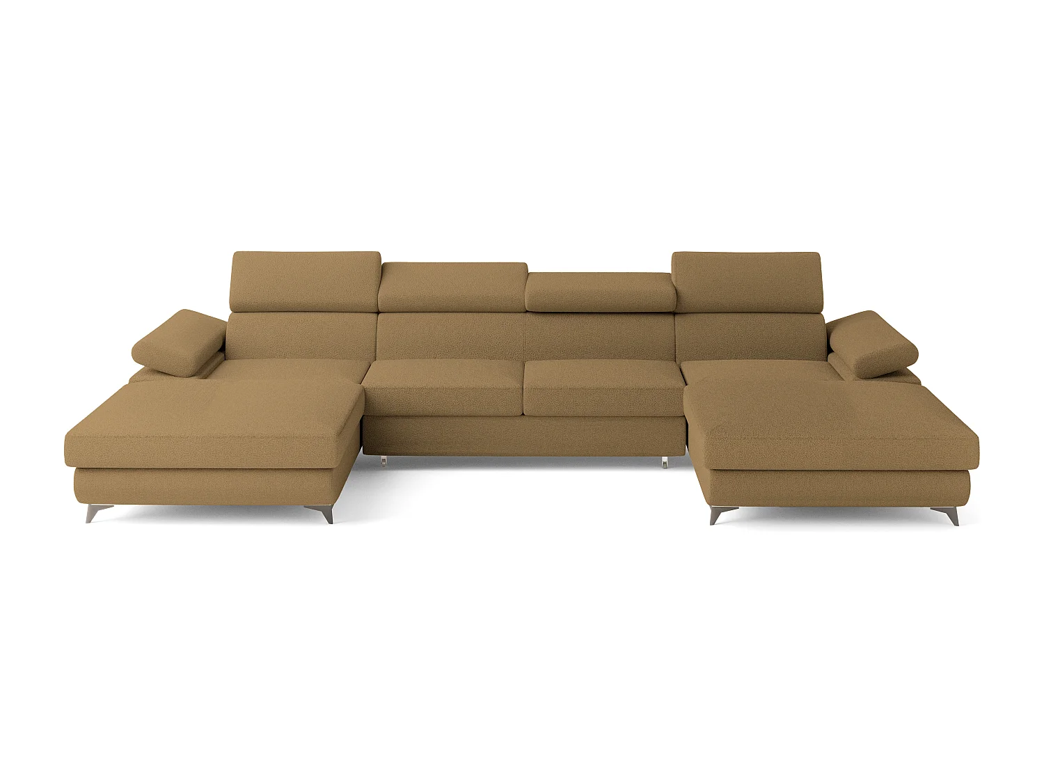 Canapé d'angle DETTI Orange en bouclé avec fonction de couchage