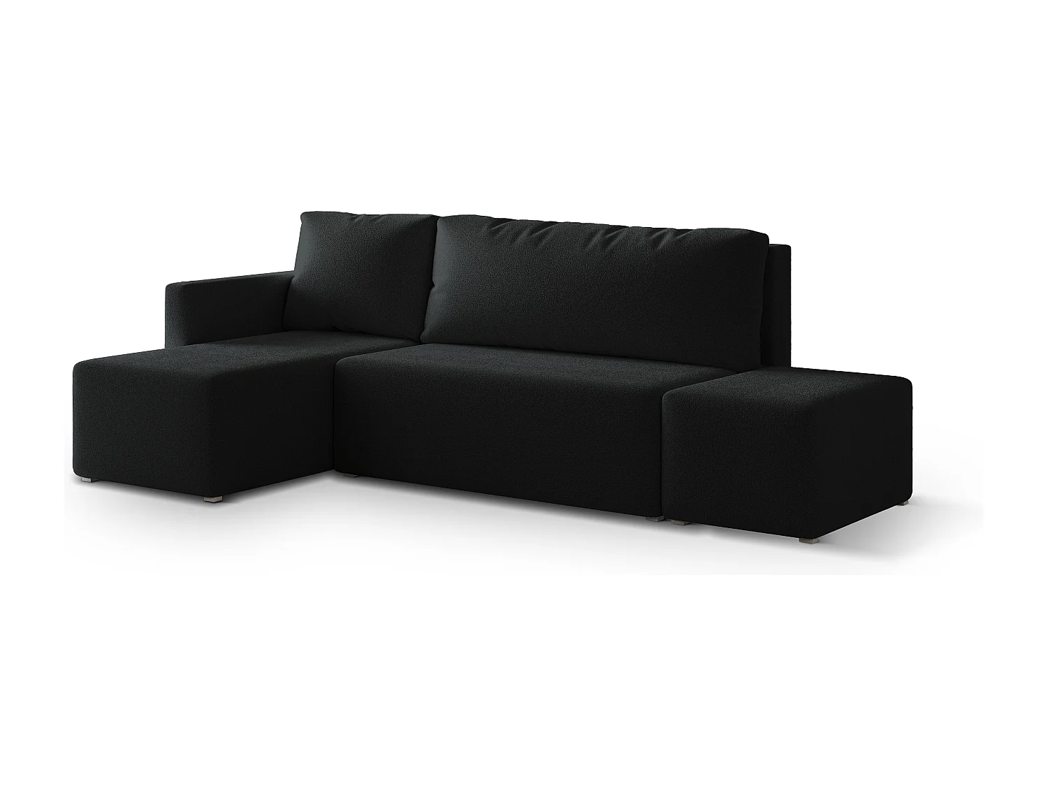 Hoekbank VELOTTI van fluweel met slaapfunctie Schwarz
