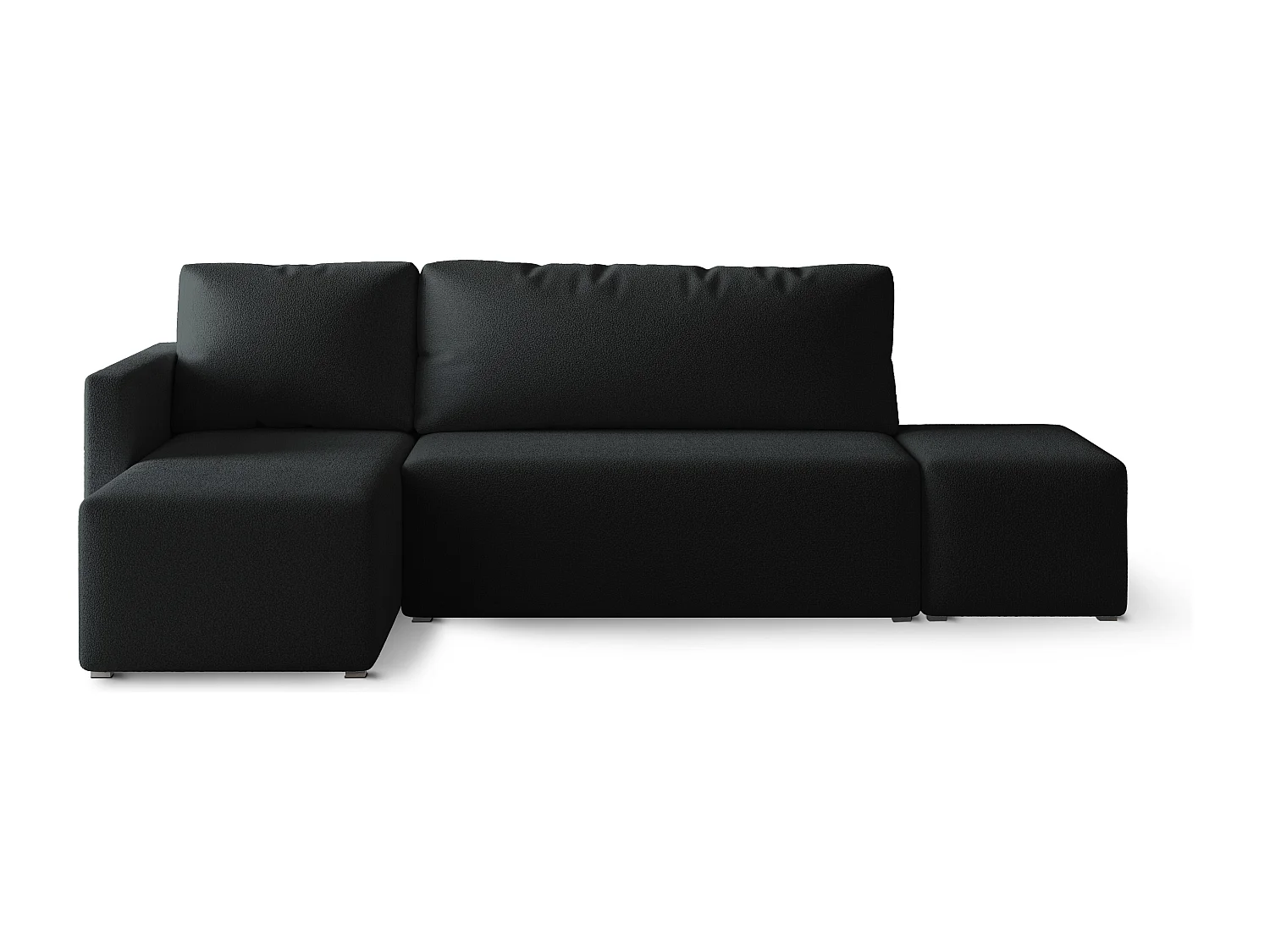 Hoekbank VELOTTI van fluweel met slaapfunctie Schwarz