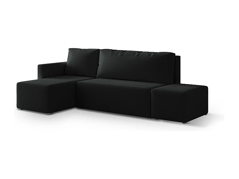 Hoekbank VELOTTI van fluweel met slaapfunctie Schwarz