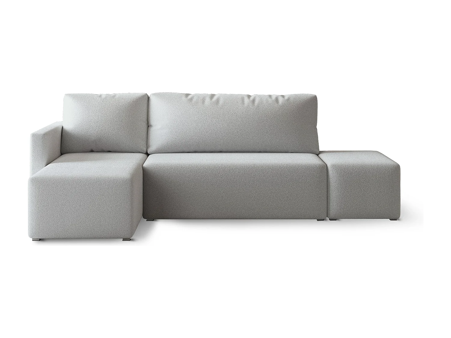 Hoekbank VELOTTI van fluweel met slaapfunctie Hellgrau