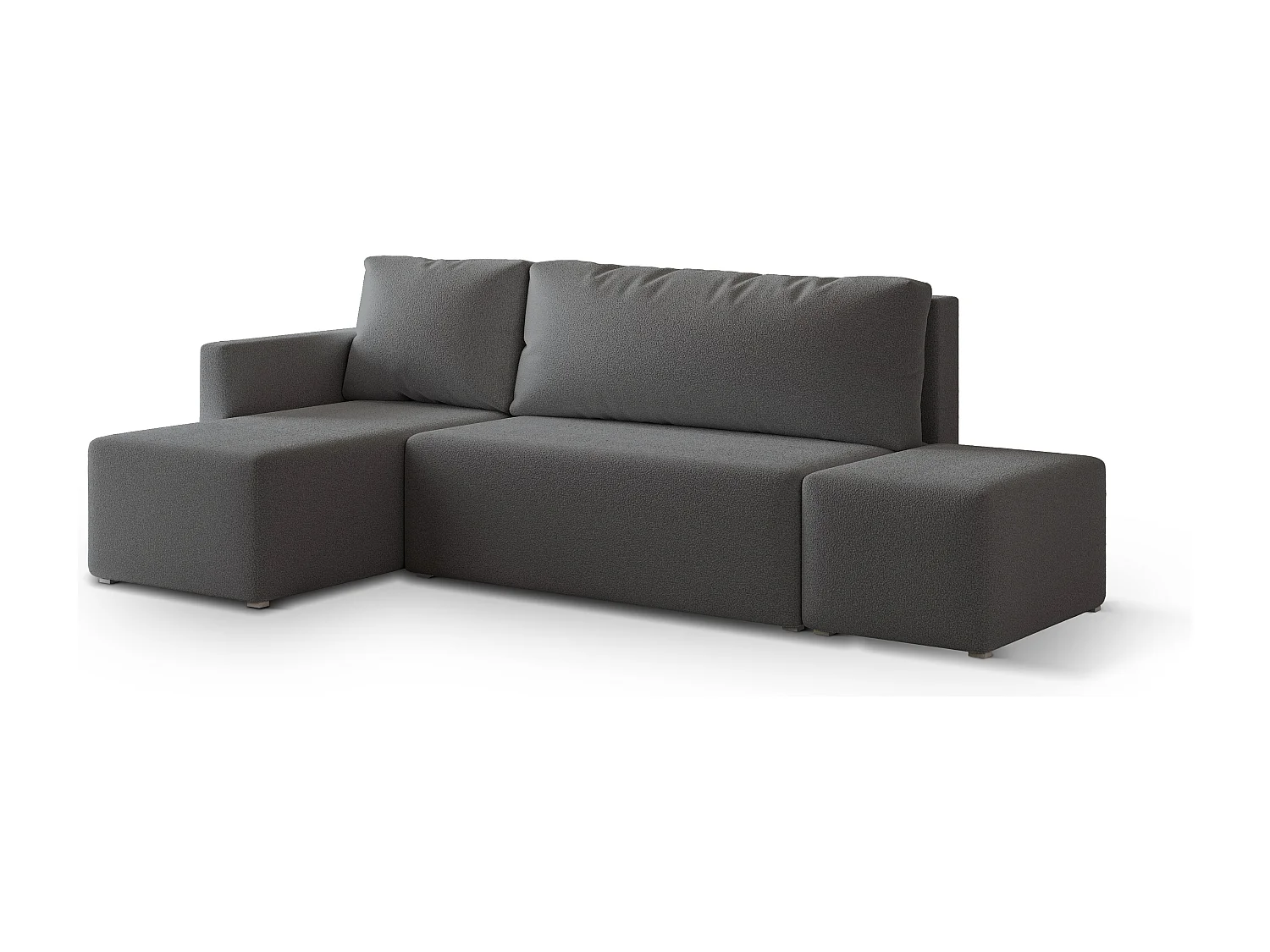 Hoekbank VELOTTI van fluweel met slaapfunctie Grau