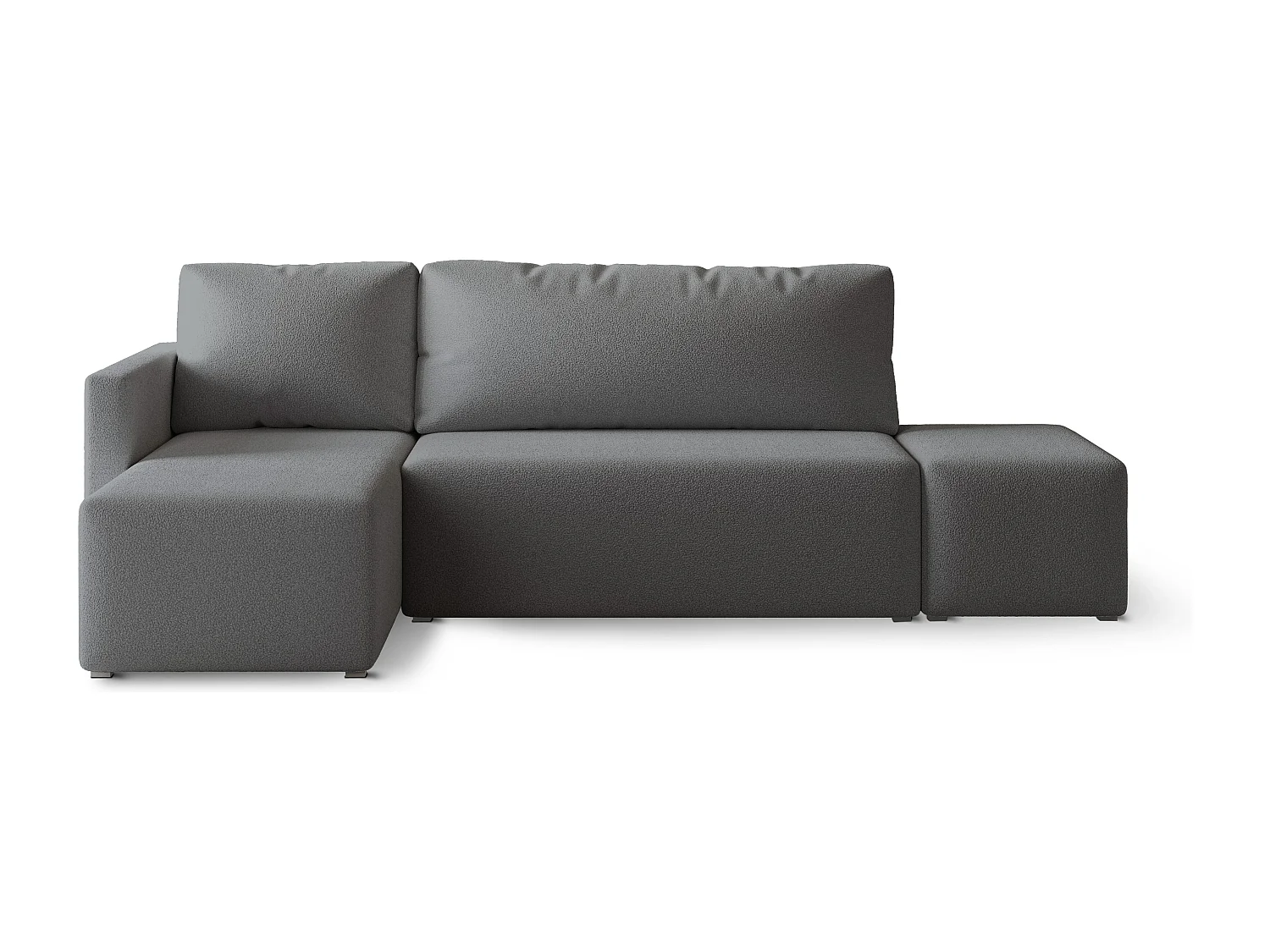 Hoekbank VELOTTI van fluweel met slaapfunctie Grau