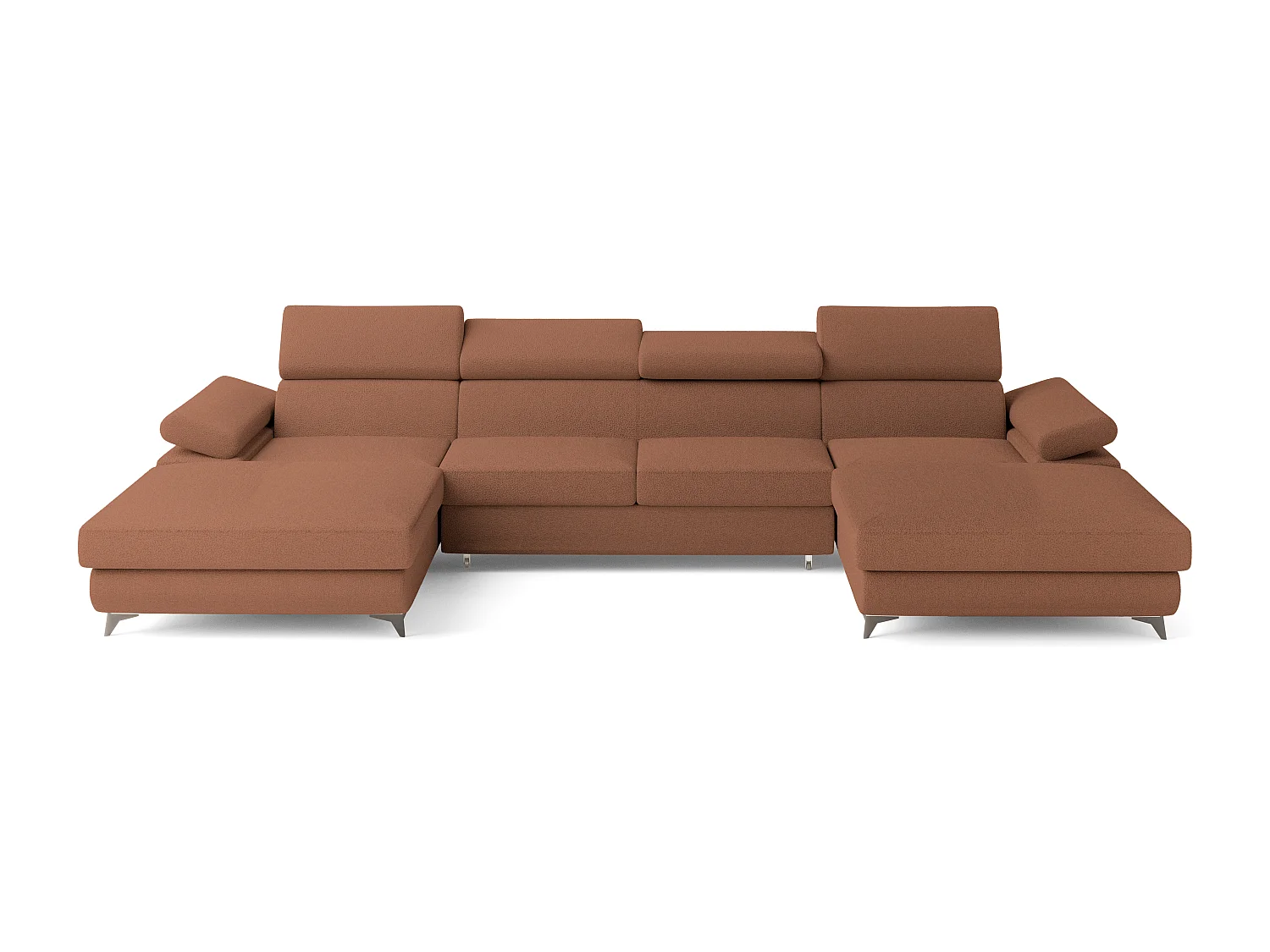 Canapé d'angle DETTI Cuivré en bouclé avec fonction de couchage