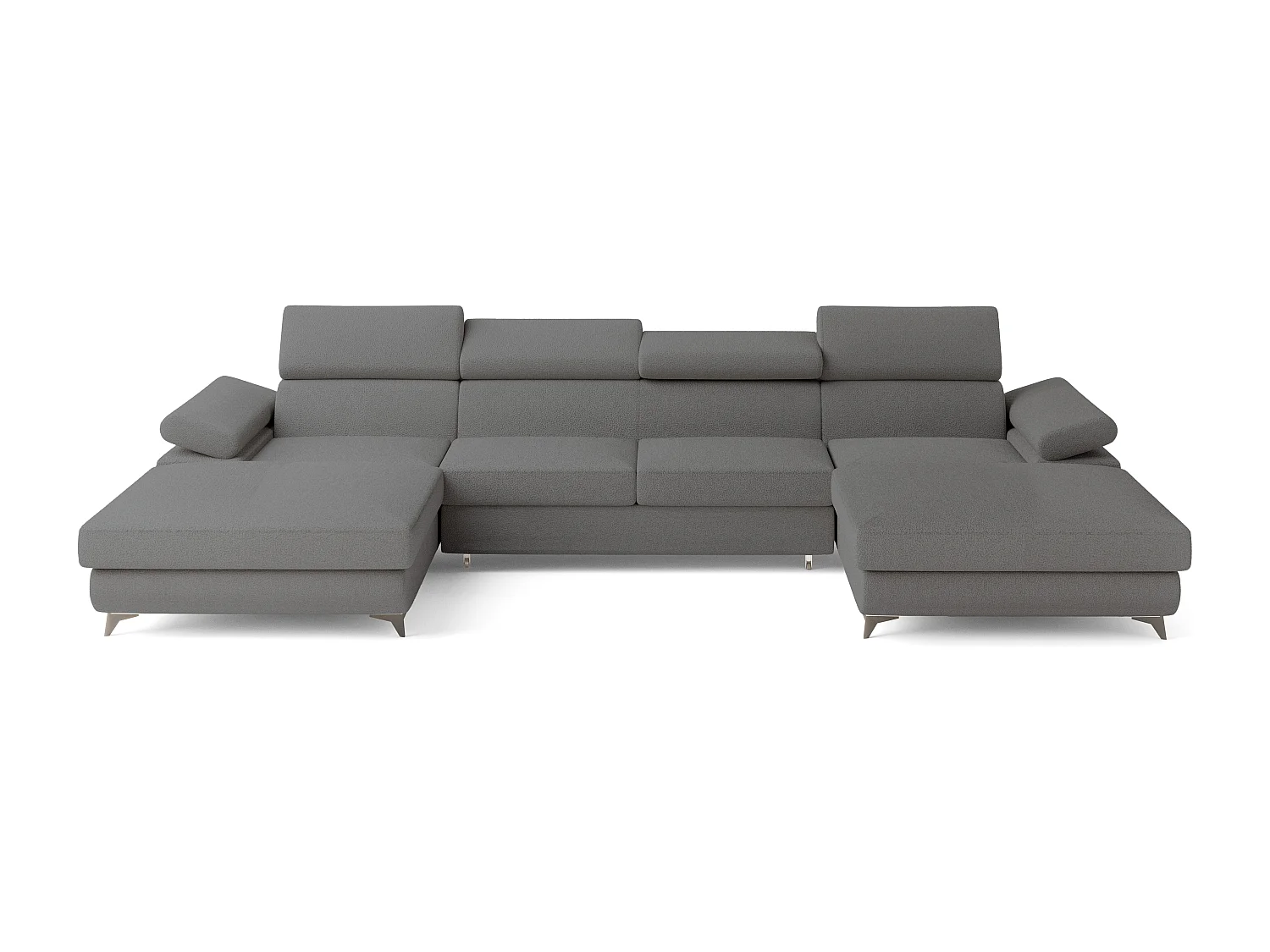 Canapé d'angle DETTI Gris en bouclé avec fonction de couchage