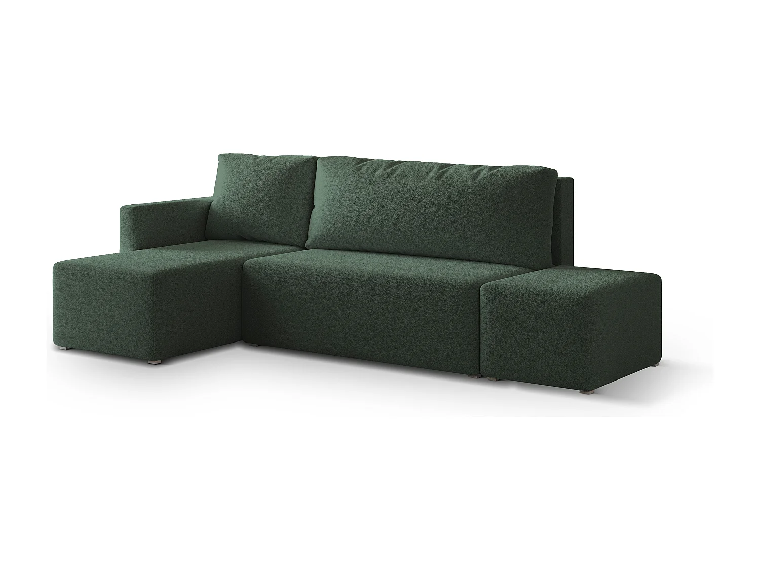 Hoekbank VELOTTI van fluweel met slaapfunctie Grün