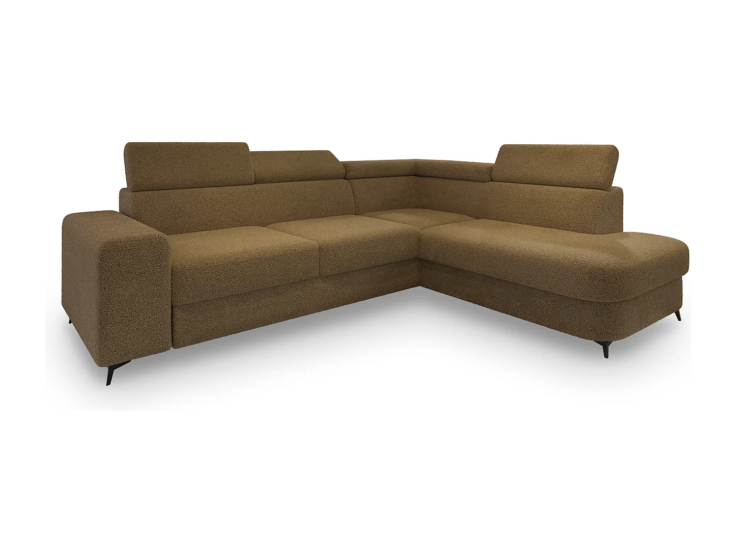 Hoekbank ALVORO van fluweel met slaapfunctie Orange