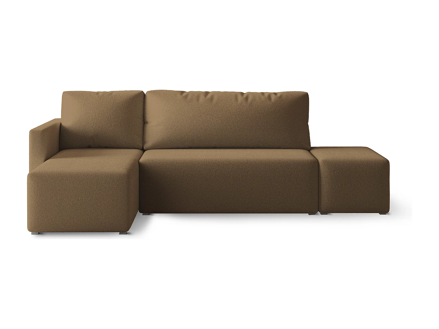 Hoekbank VELOTTI van fluweel met slaapfunctie Orange