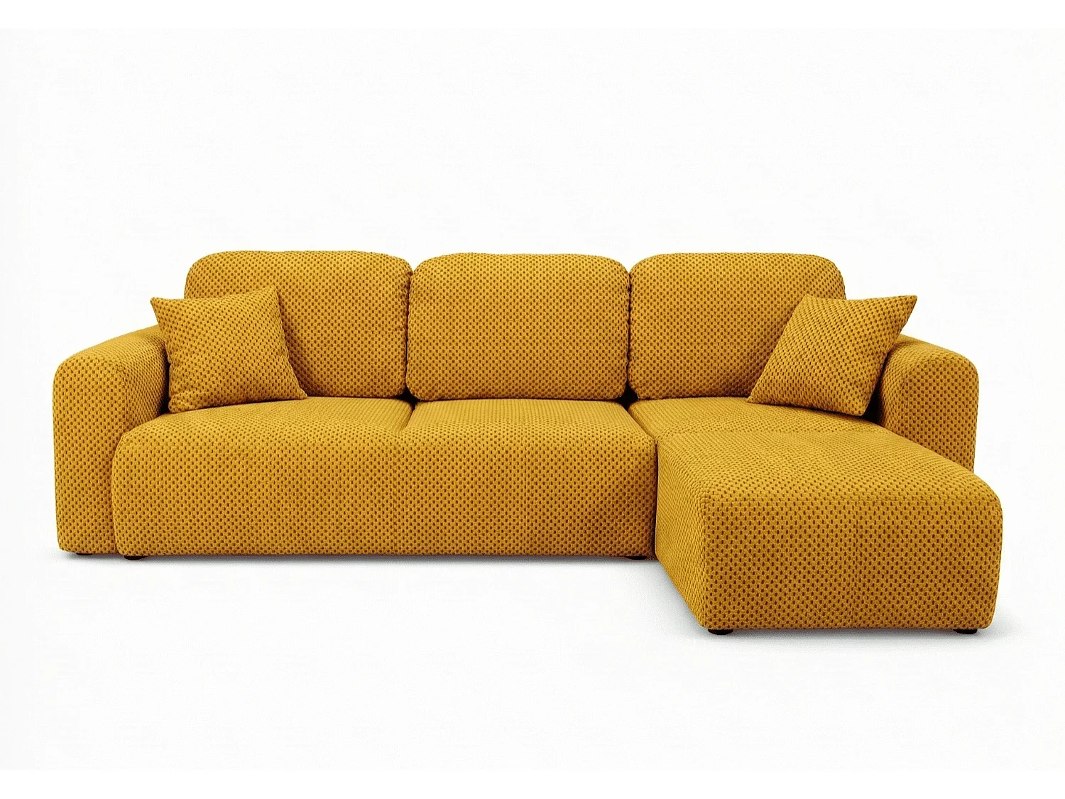 Canapé d’angle convertible élégant, version droite, BINGO L, 245 × 148 × 87 cm, en tissu Pop 7 orange