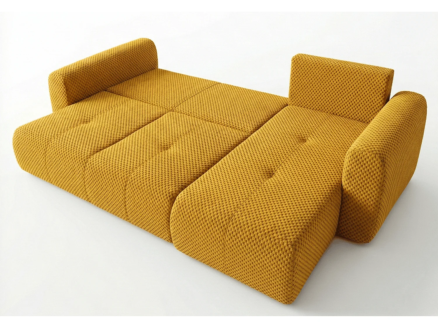 Canapé d’angle convertible élégant, version droite, BINGO L, 245 × 148 × 87 cm, en tissu Pop 7 orange