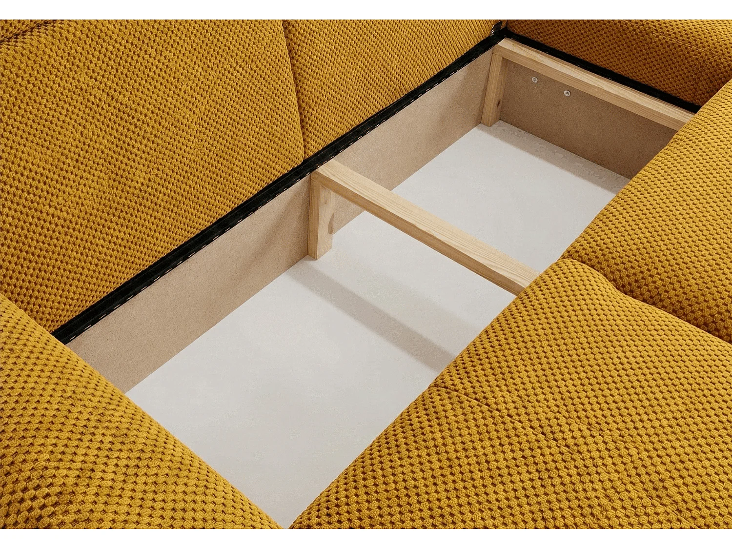 Canapé d’angle convertible élégant, version droite, BINGO L, 245 × 148 × 87 cm, en tissu Pop 7 orange