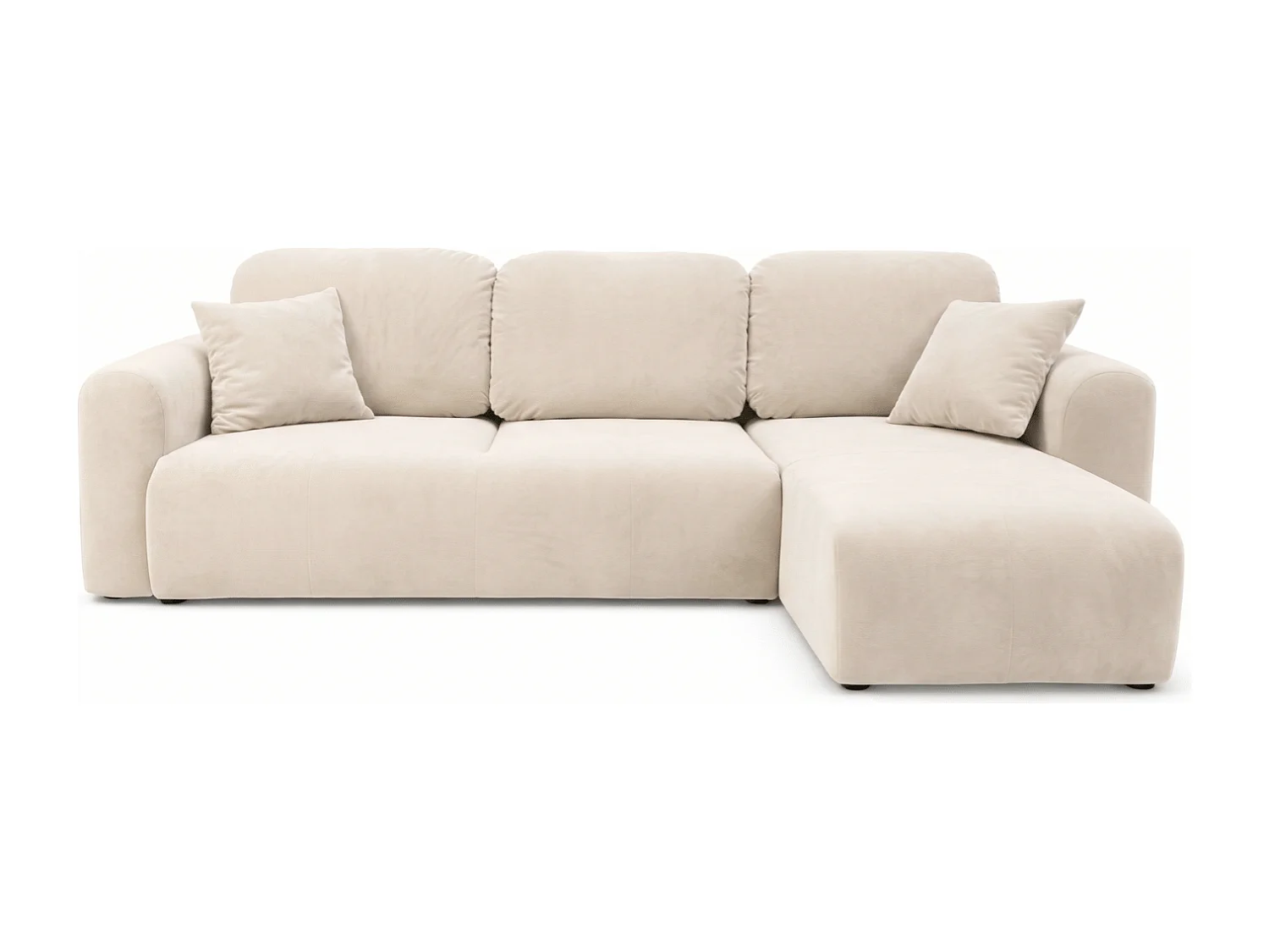 Canapé d’angle convertible élégant, version droite, BINGO L, 245 × 148 × 87 cm, en tissu Paros 1 beige