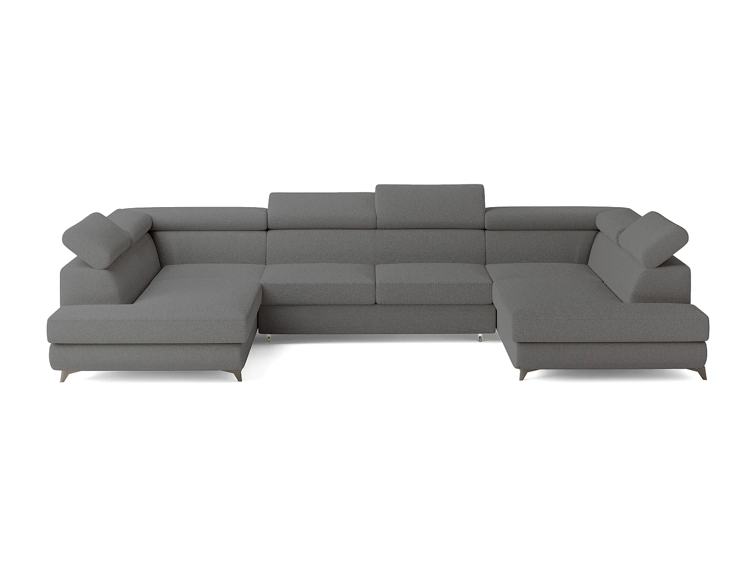 Hoekbank VINTESSA van fluweel met slaapfunctie Grau