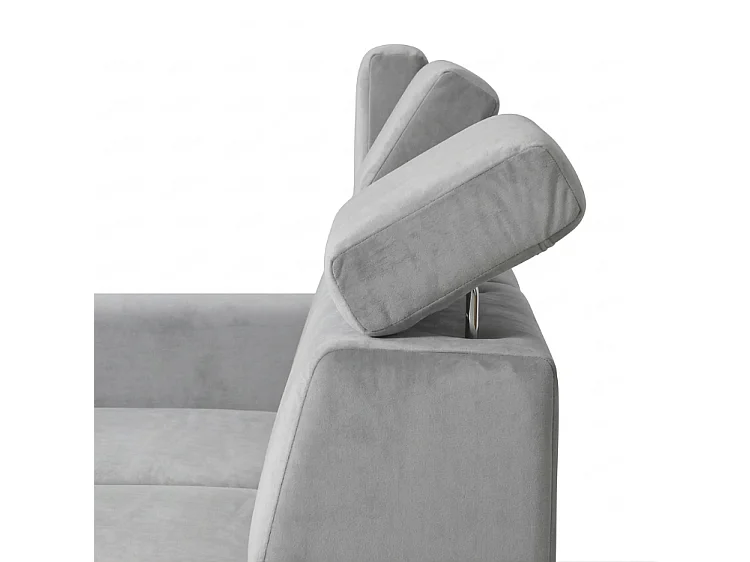 Canapé d’angle convertible gauche TANIA 261x160x103 cm en tissu GERRA 65 gris