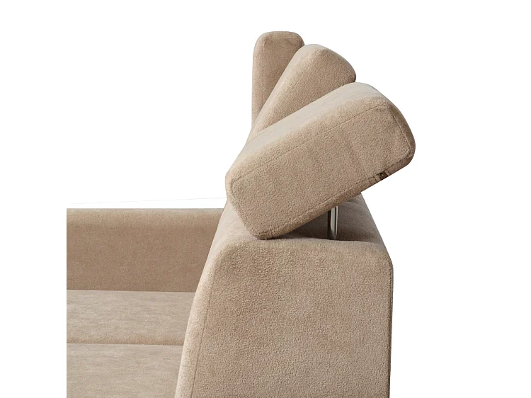 Canapé d’angle convertible gauche TANIA 261x160x103 cm en tissu GERRA 80 beige