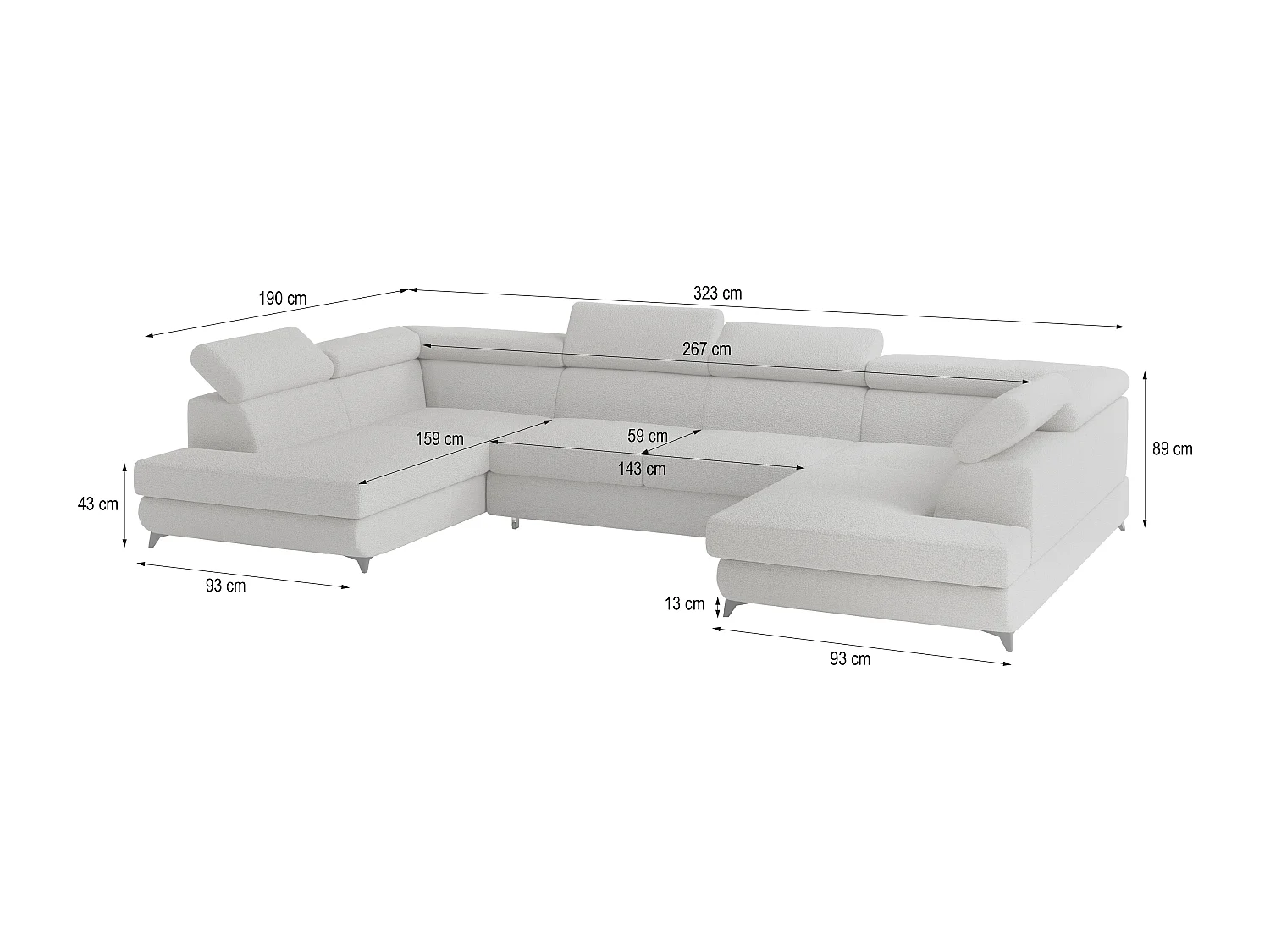 Canapé d'angle VINTESSA Cuivré en bouclé avec fonction de couchage