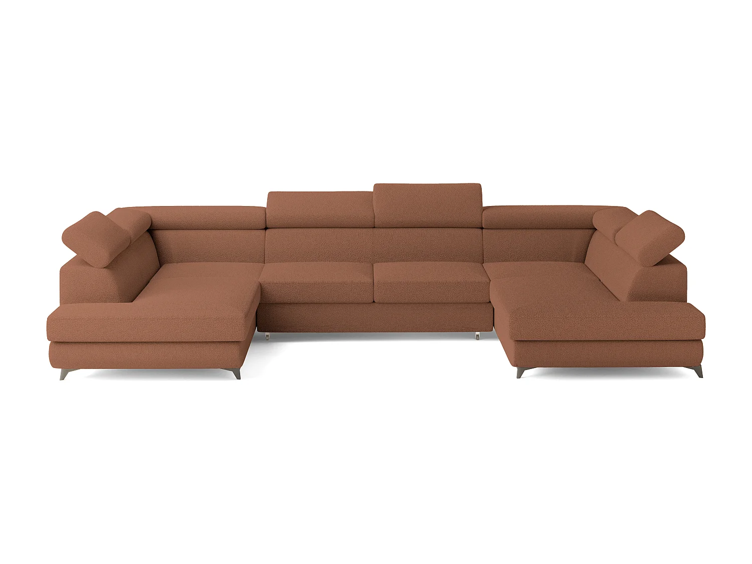 Canapé d'angle VINTESSA Cuivré en bouclé avec fonction de couchage