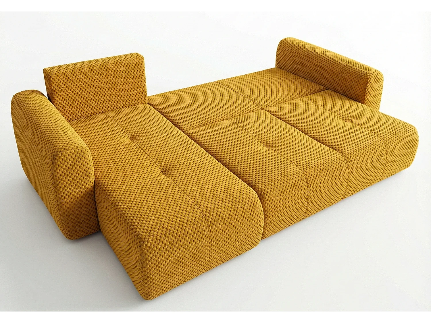 Canapé d’angle convertible élégant, version gauche, BINGO L, 245 × 148 × 87 cm, en tissu Pop 7 orange