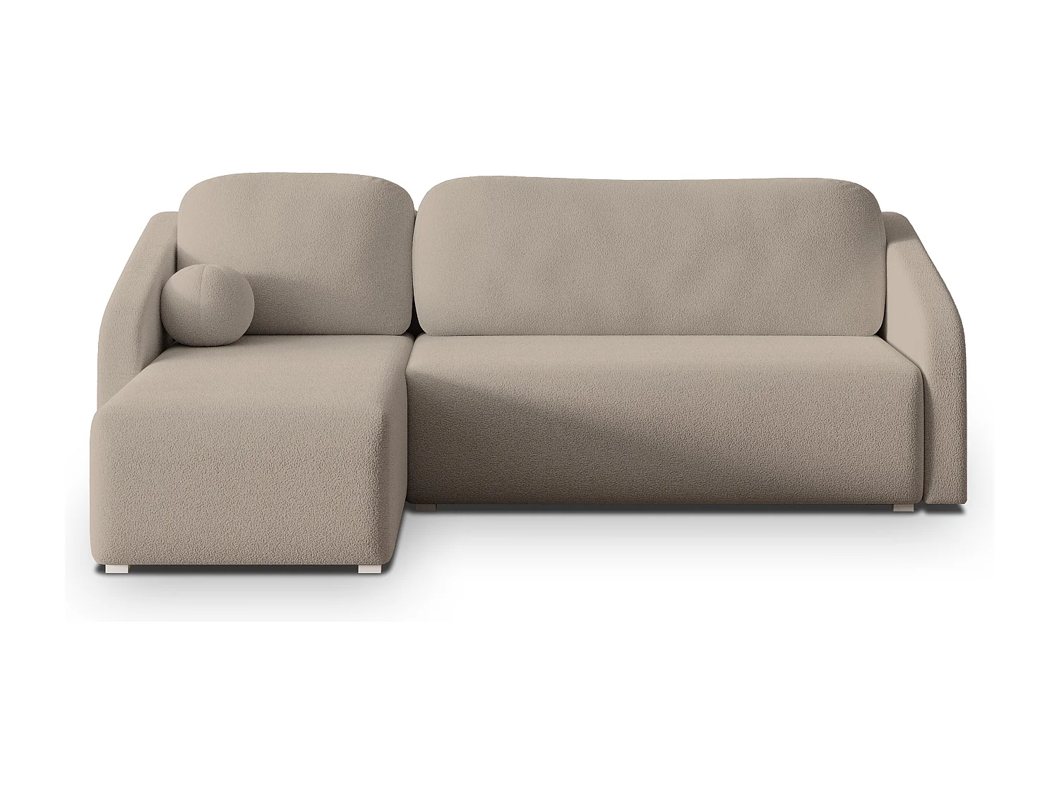 Hoekbank MARELLO van fluweel met slaapfunctie Beige