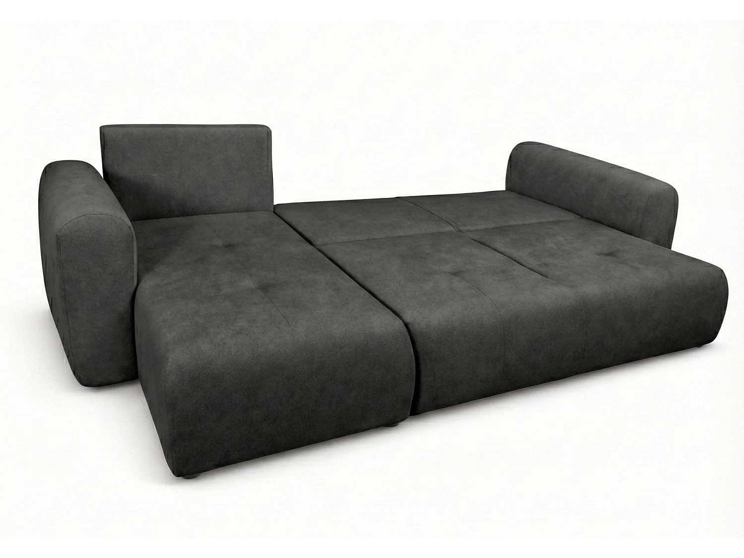 Canapé d’angle convertible élégant, version gauche, BINGO L, 245 × 148 × 87 cm, en tissu Kronos 34 gris