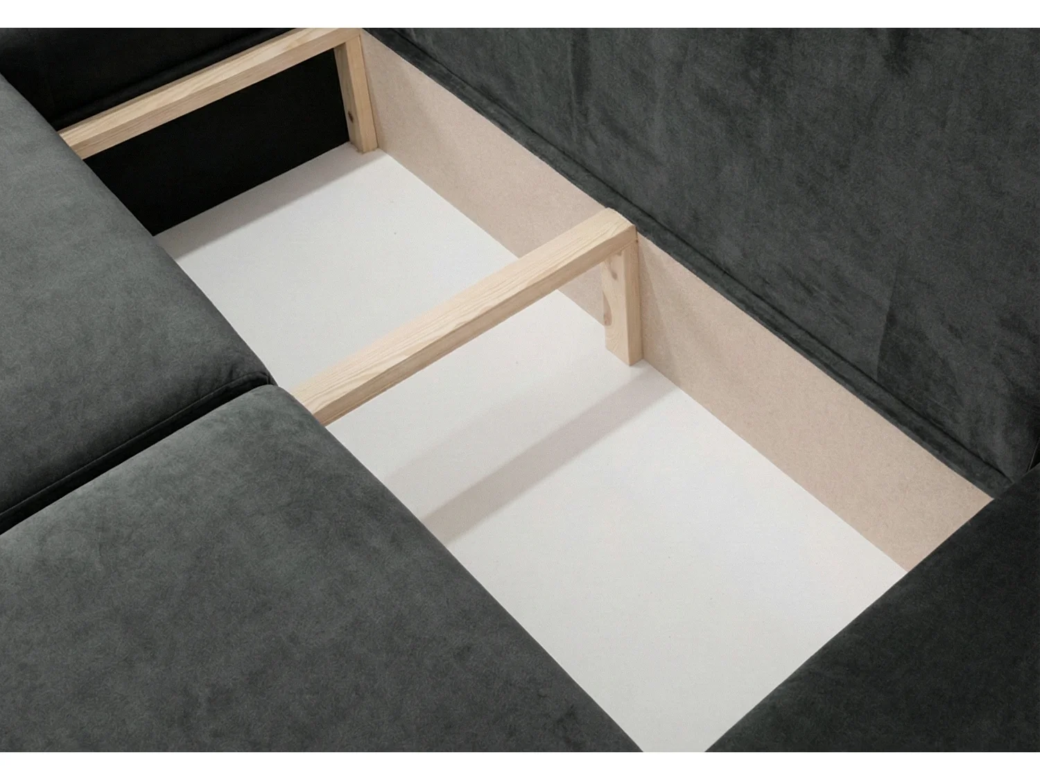 Canapé d’angle convertible élégant, version gauche, BINGO L, 245 × 148 × 87 cm, en tissu Kronos 34 gris