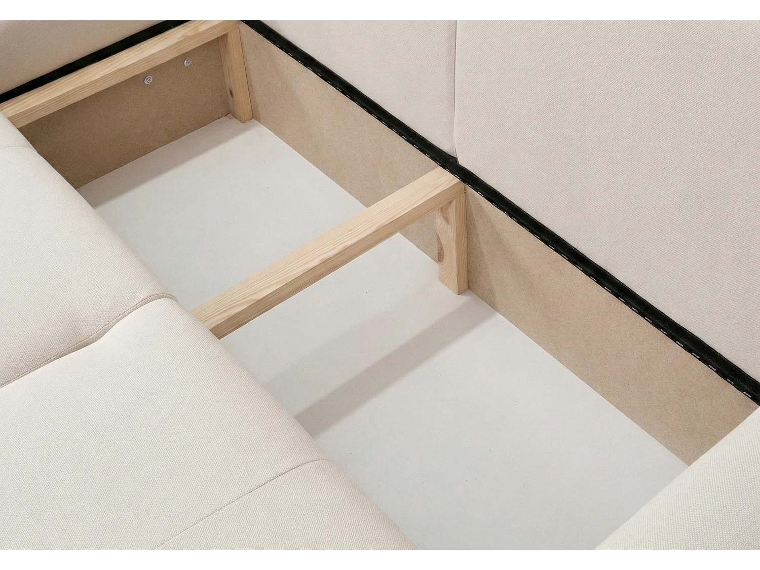 Canapé d’angle convertible élégant, version gauche, BINGO L, 245 × 148 × 87 cm, en tissu Paros 1 beige