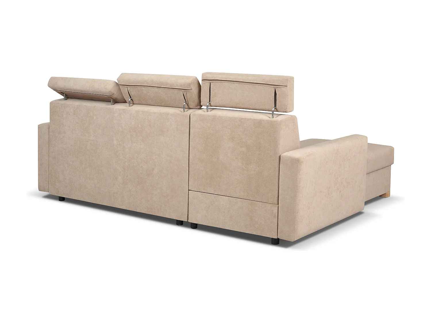 Canapé d’angle convertible gauche TANIA 261x160x103 cm en tissu GERRA 75 noir