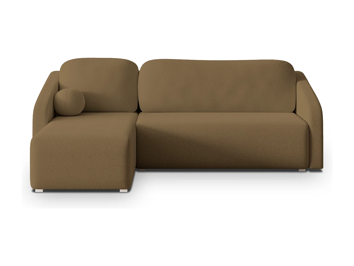 Hoekbank MARELLO van fluweel met slaapfunctie Orange