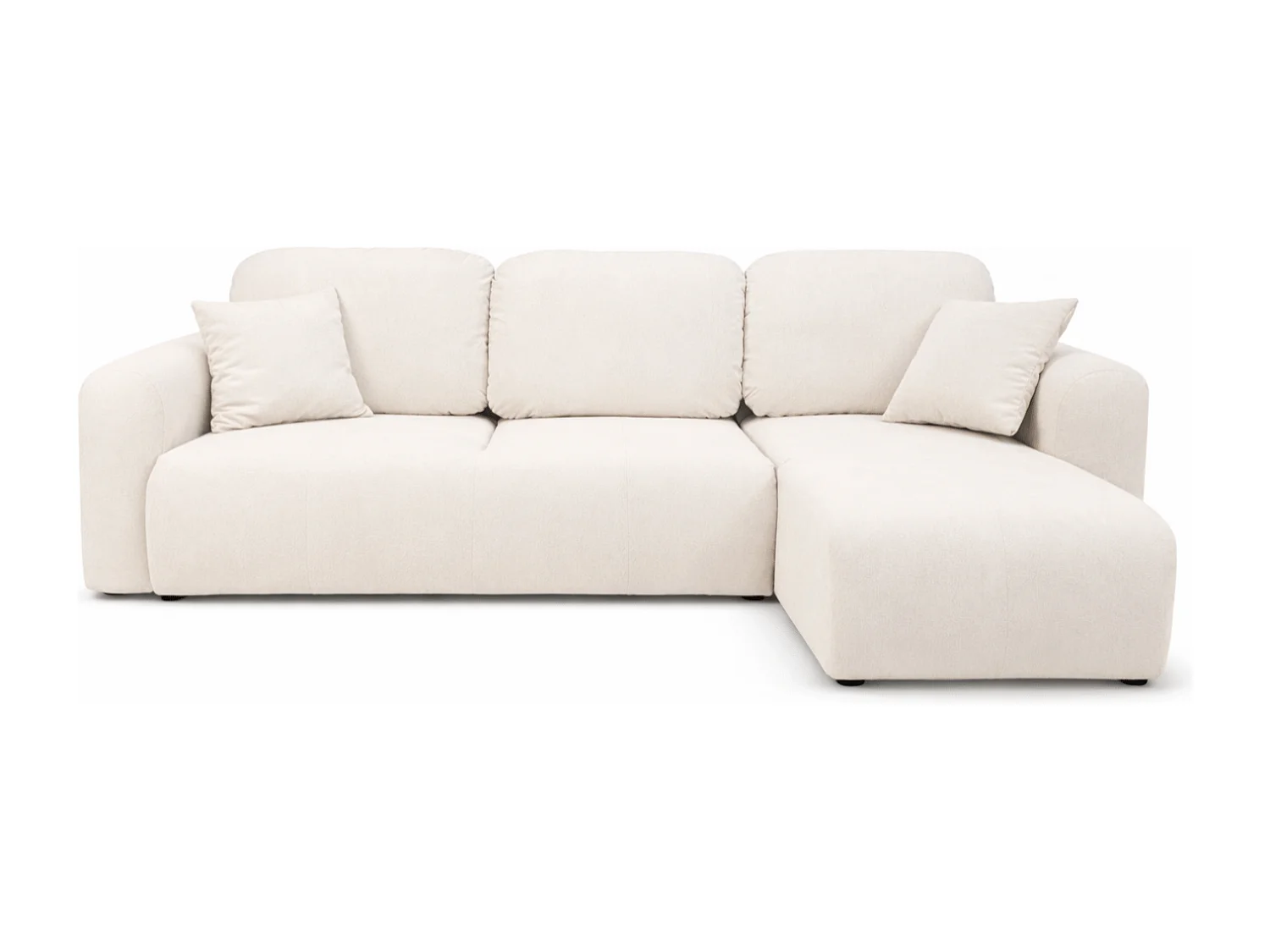 Canapé d’angle convertible élégant, version droite, BINGO L, 245 × 148 × 87 cm, en tissu Gerra 5 balnc