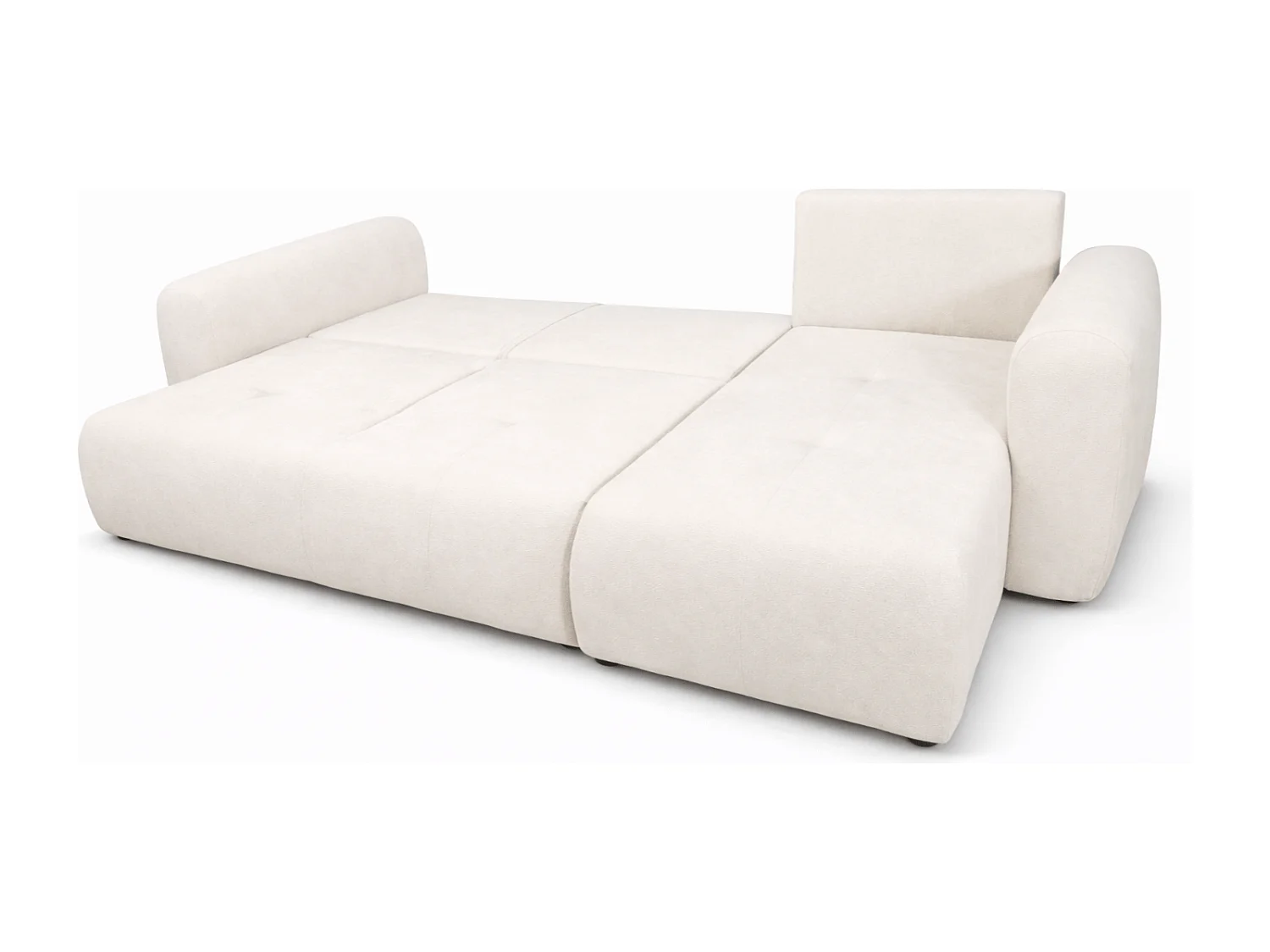 Canapé d’angle convertible élégant, version droite, BINGO L, 245 × 148 × 87 cm, en tissu Gerra 5 balnc