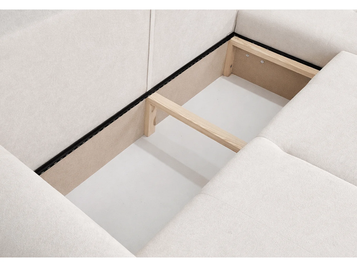 Canapé d’angle convertible élégant, version droite, BINGO L, 245 × 148 × 87 cm, en tissu Gerra 5 balnc